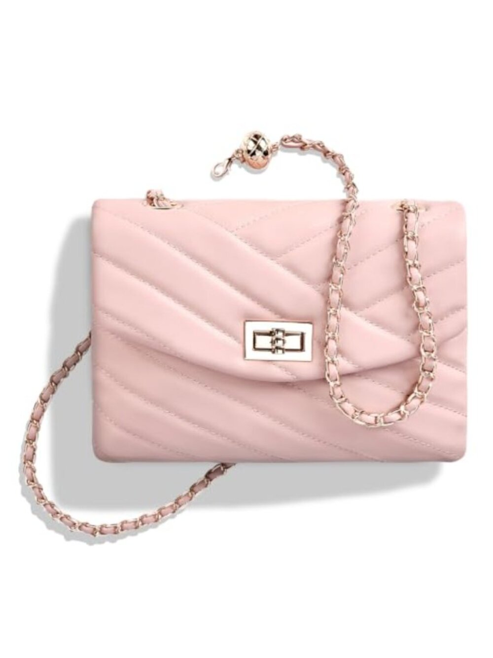 Chevron Quilted Faux Leather Small Crossbody Phone Purse with Credit Card Slots